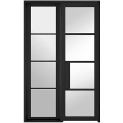 Chelsea with Clear Glass Black Room Divider